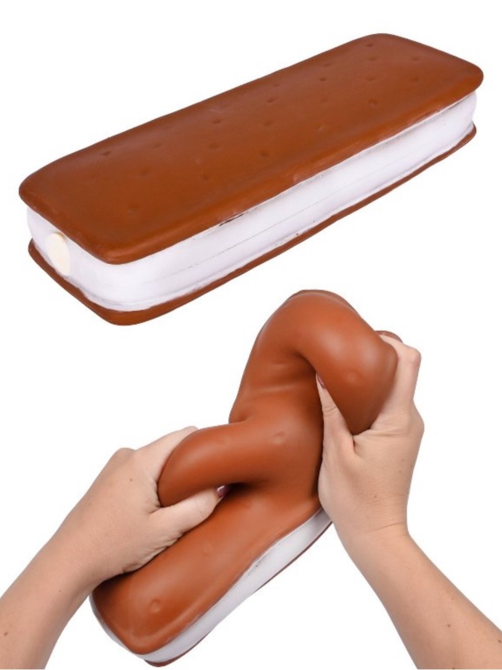 Viral sunny days Chocolate Ice Cream Sandwich squishy Toy - Brown & White